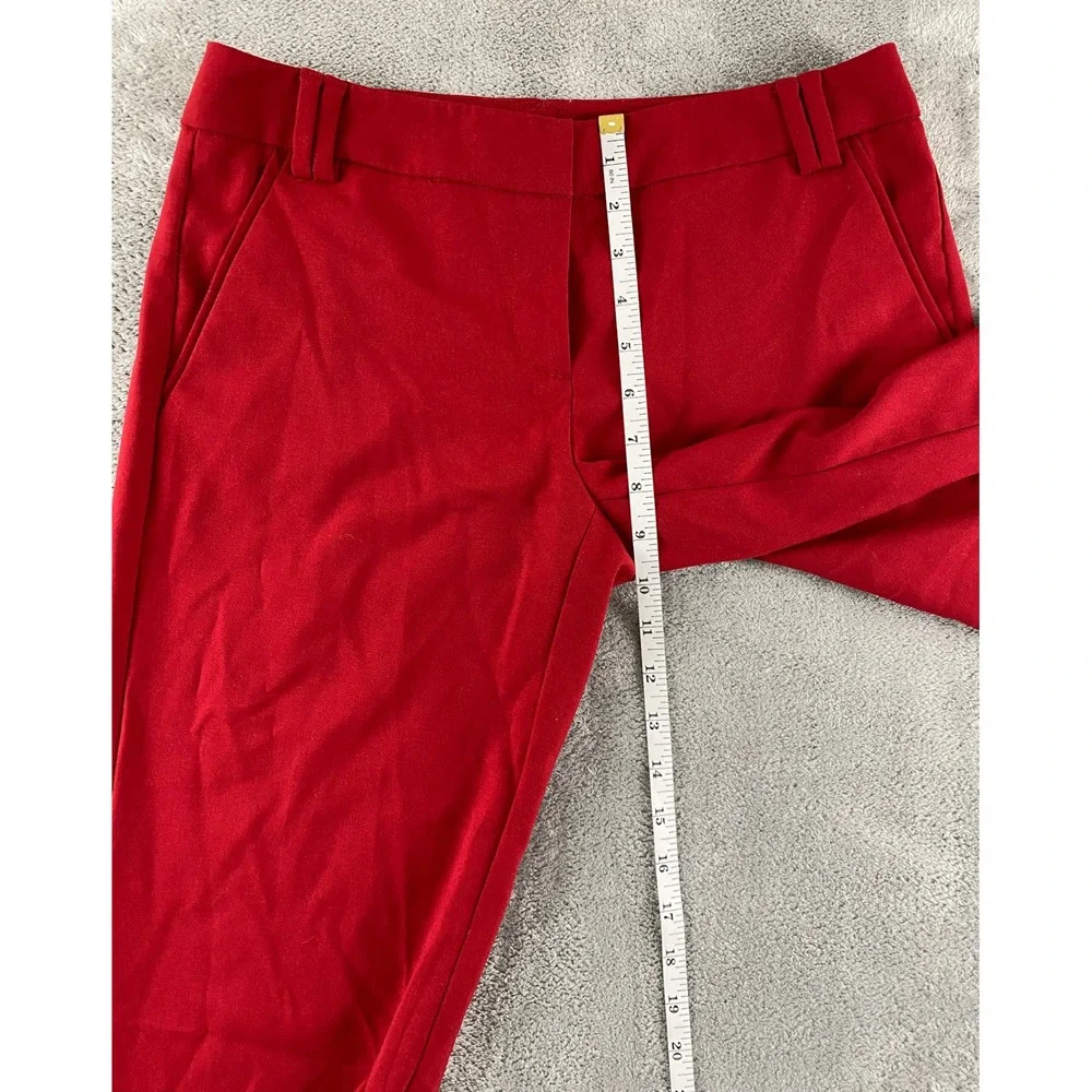 New York & Company Stretch Red Dress Pants Womens 12 Straight Leg Workwear